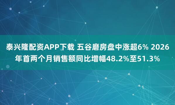 泰兴隆配资APP下载 五谷磨房盘中涨超6% 2026年首两个月销售额同比增幅48.2%至51.3%