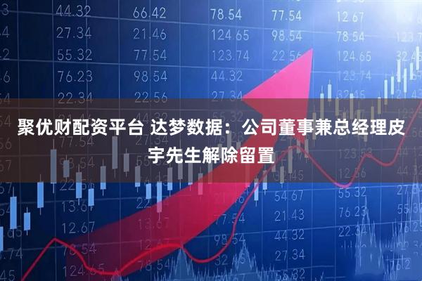 聚优财配资平台 达梦数据：公司董事兼总经理皮宇先生解除留置