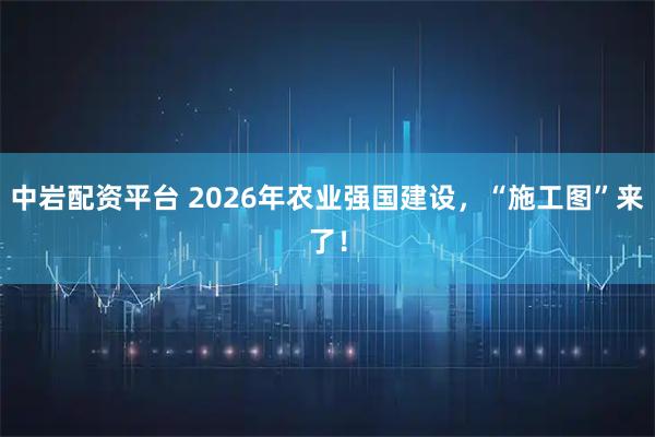中岩配资平台 2026年农业强国建设，“施工图”来了！