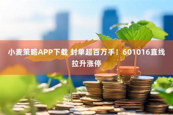 小麦策略APP下载 封单超百万手！601016直线拉升涨停